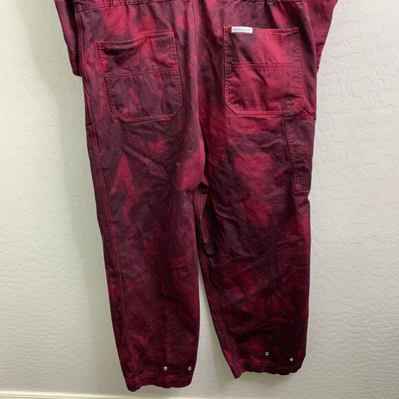 VTG Walls Mens Sz 48 Regular Red Black Tie Dyed Coveralls Long Pants Workwear - Picture 7 of 10